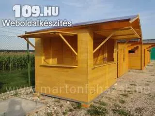 Előtetős oldal ablakos árusító faház 300  × 200